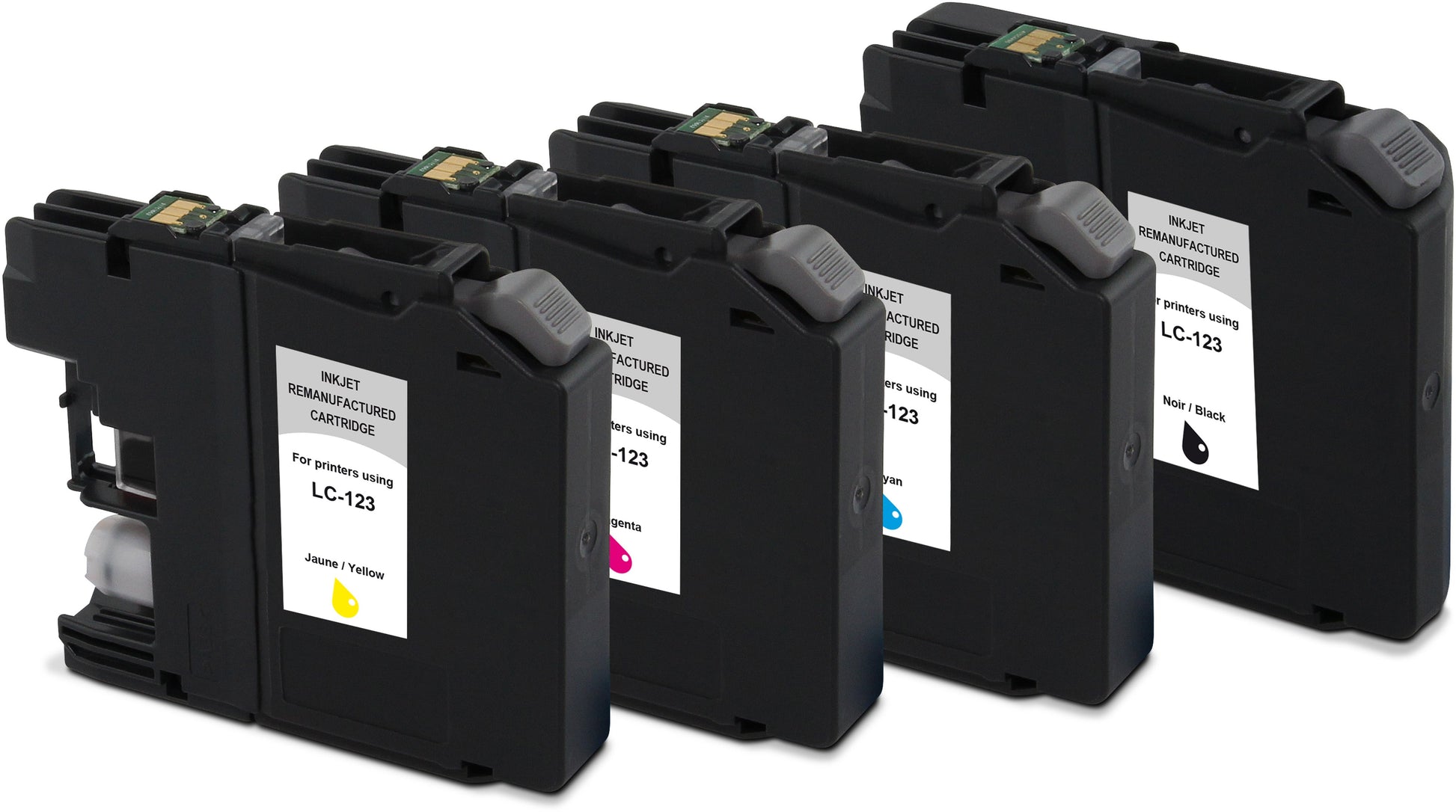 Multipack Brother LC123 (Black, Cyan, Magenta, Yellow). Originele inkt-cartridge, refurbished.-Nextsupplies