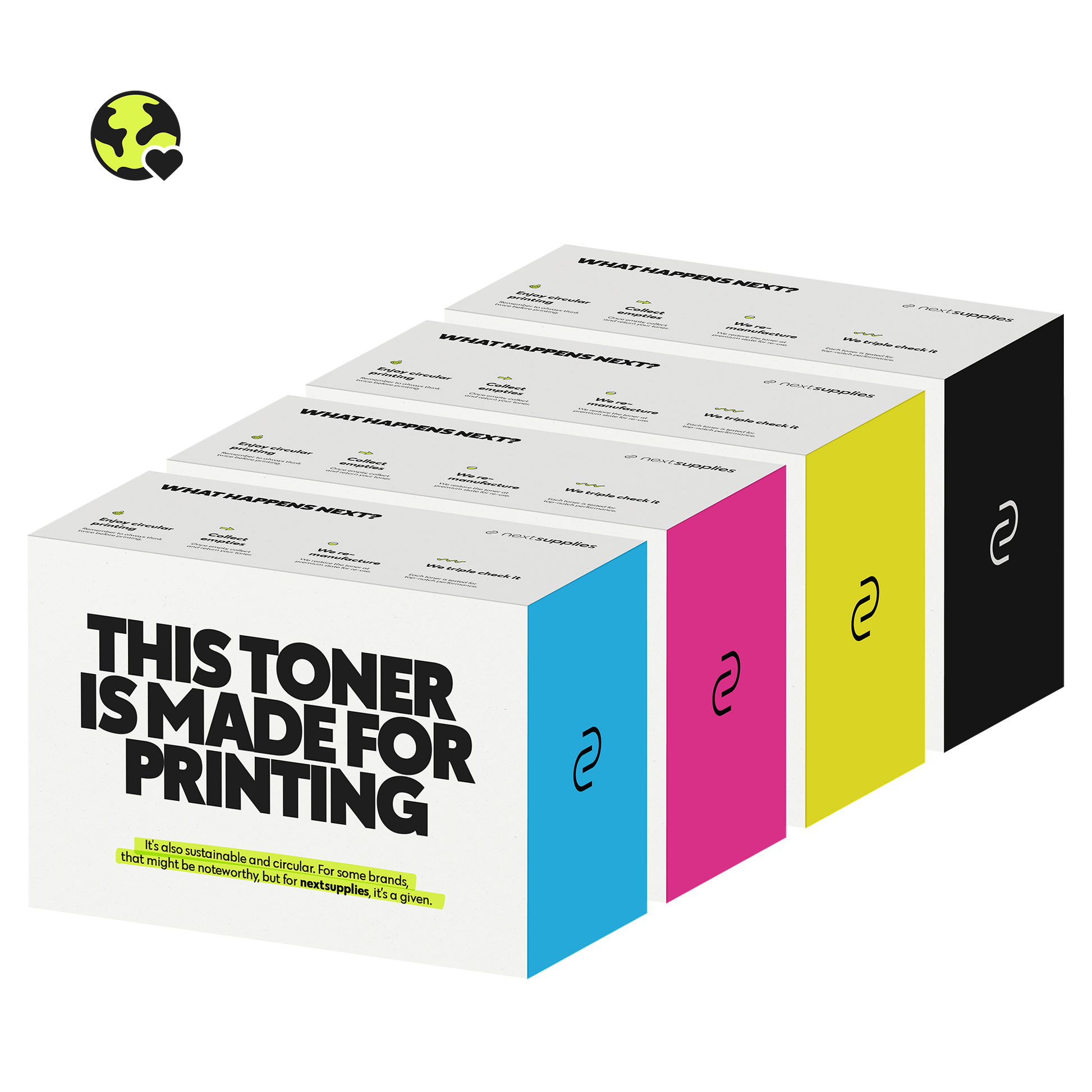 Multipack HP 643A (Zwart/Cyaan/Magenta/Geel). Originele toners, remanufactured.-Nextsupplies