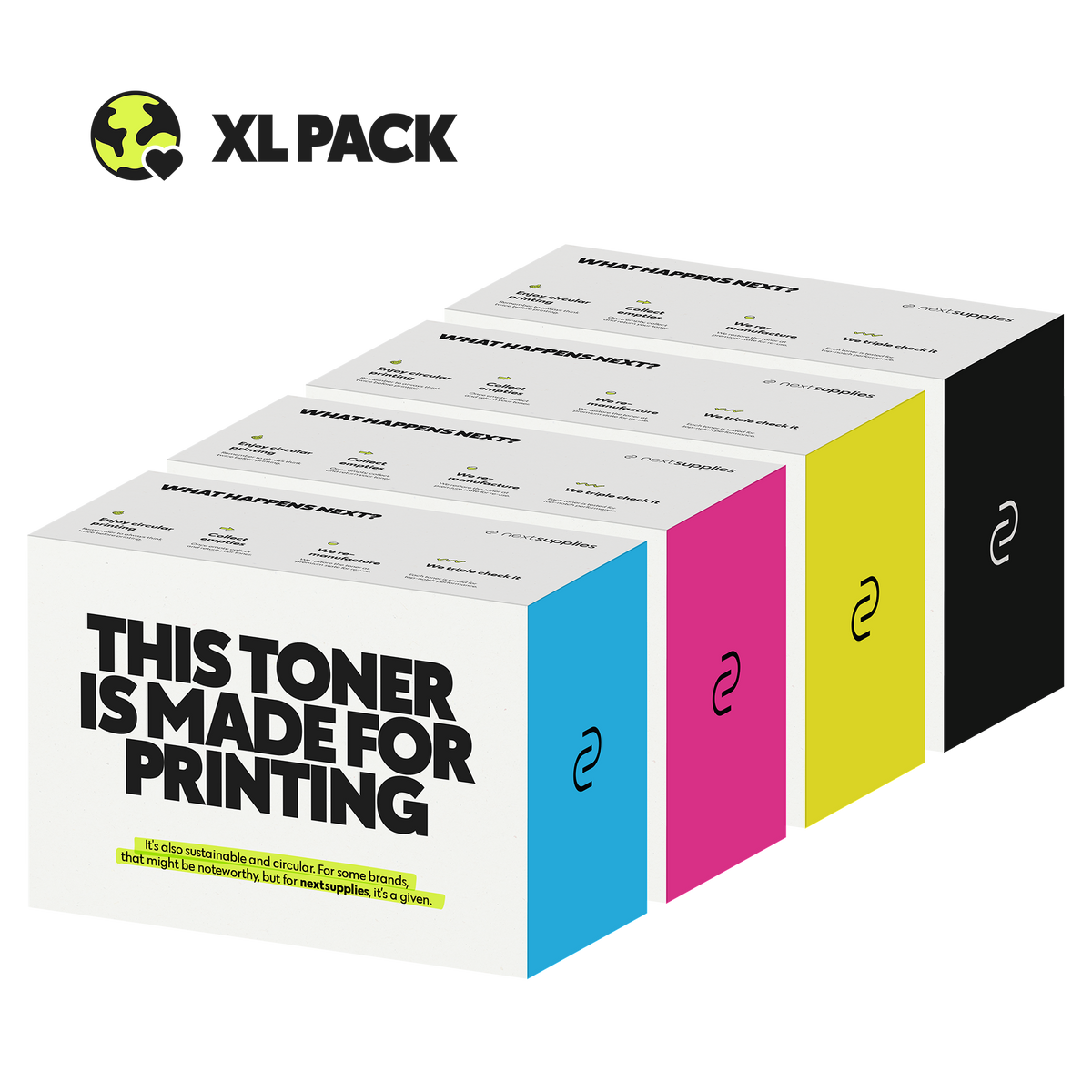 Multipack HP 654 (Zwart/Cyaan/Magenta/Geel). Originele toners, remanufactured.-Nextsupplies