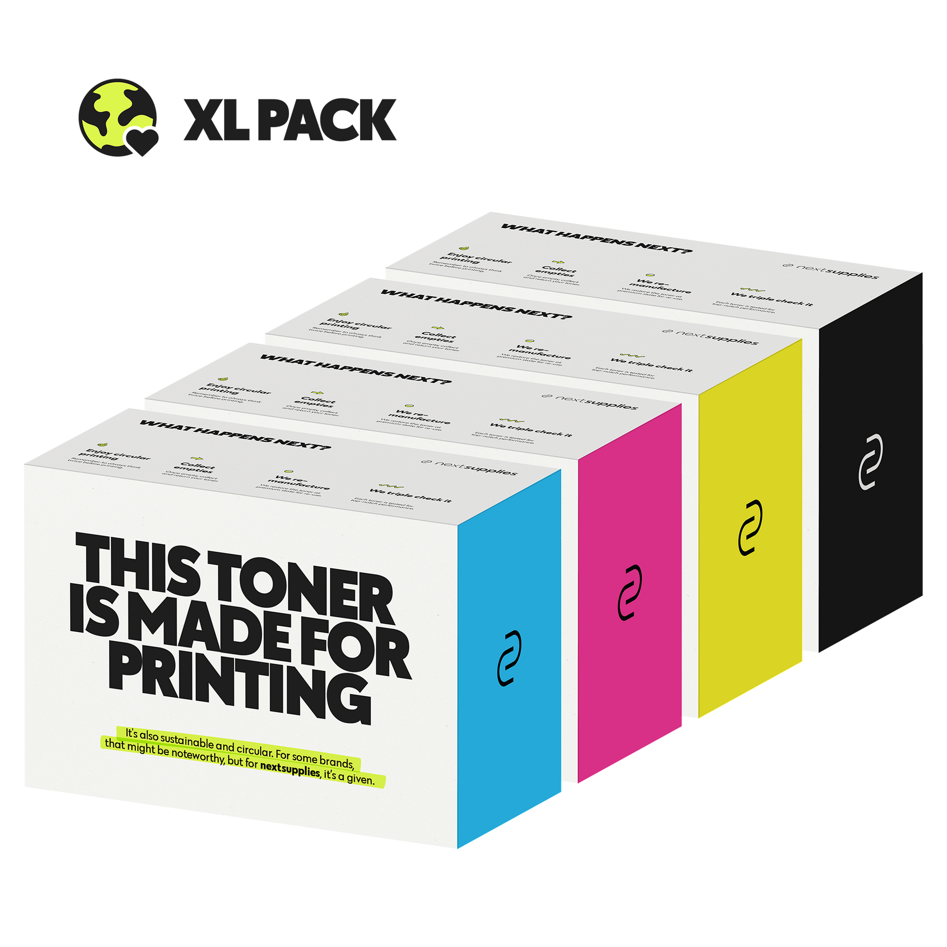 Multipack HP 654 (Zwart/Cyaan/Magenta/Geel). Originele toners, remanufactured.-Nextsupplies
