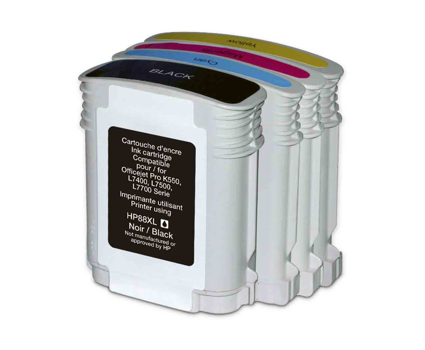 Multipack HP 88XL (Black, Cyan, Magenta, Yellow). Originele inkt-cartridge, refurbished.-Nextsupplies