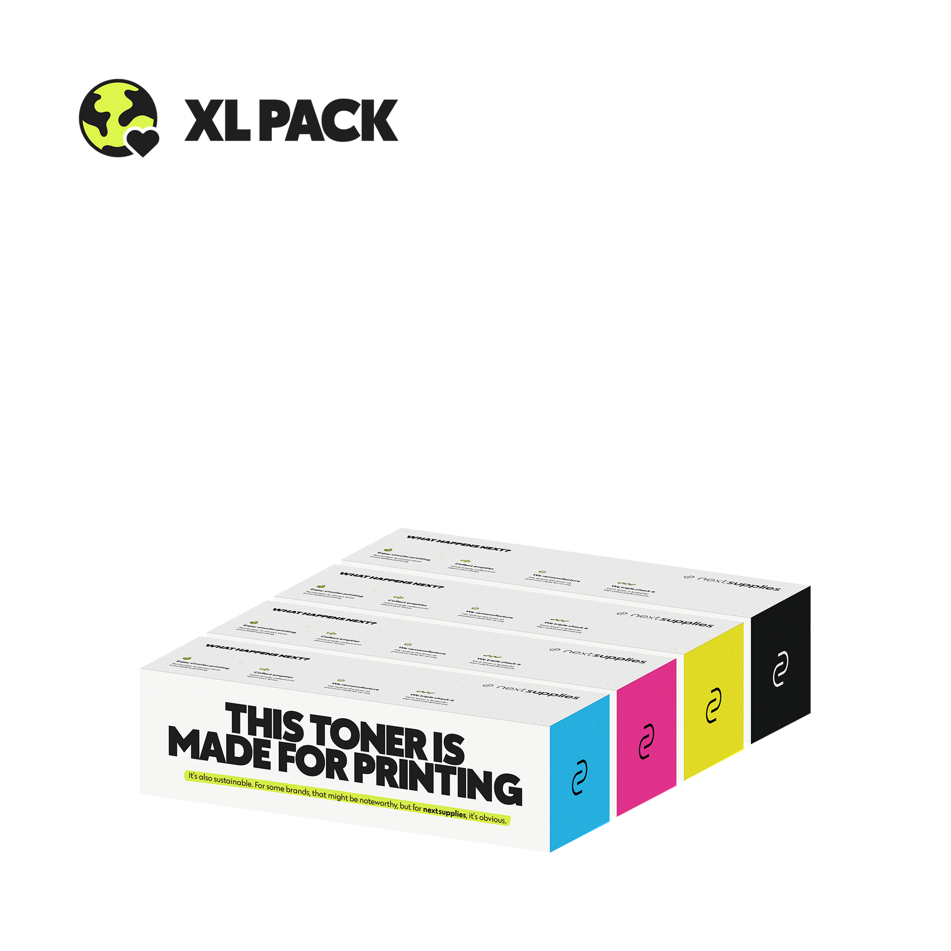 Multipack Oki C532 (Zwart/Cyaan/Magenta/Geel). Originele toners, remanufactured.-Nextsupplies